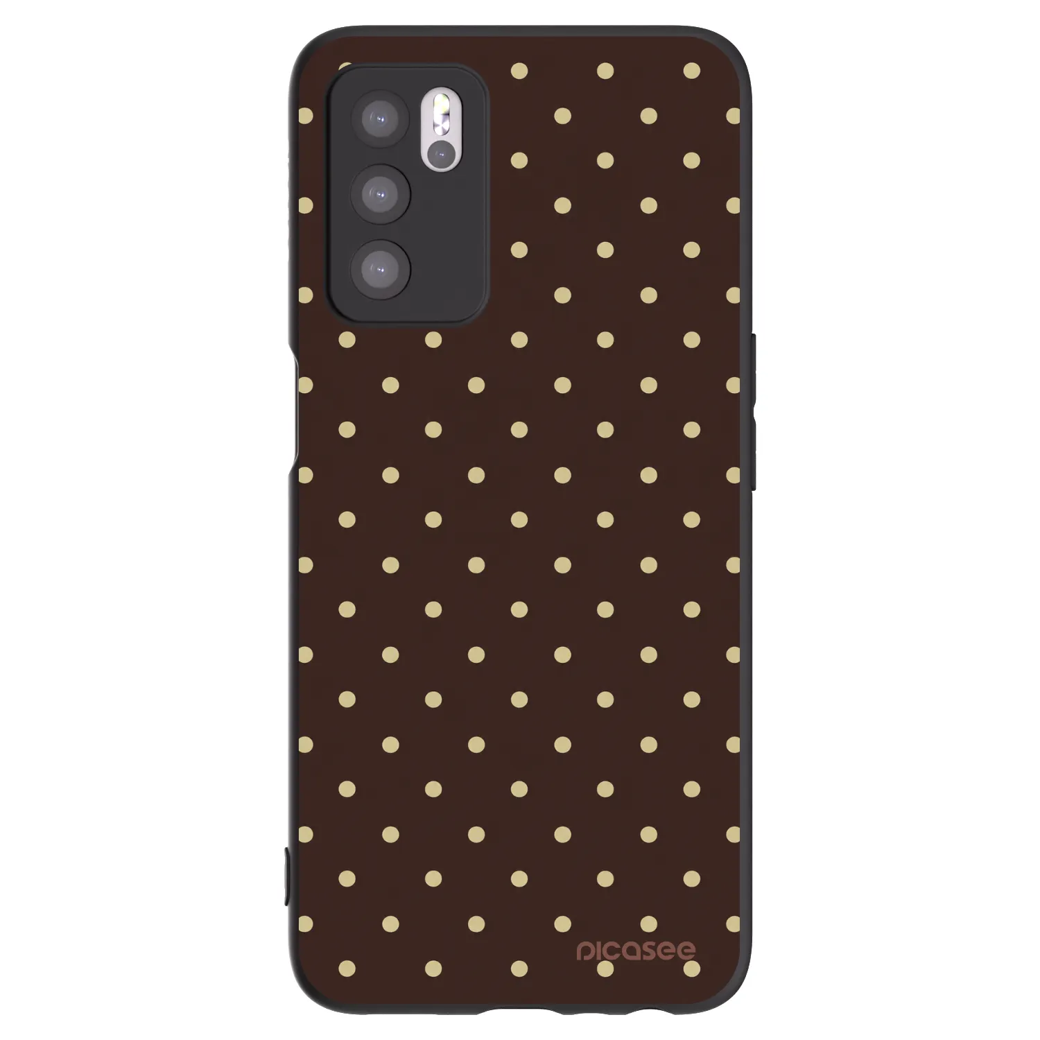Picasee silikonowe czarne etui na OPPO A16 - Vanilla Dots & Chocolate