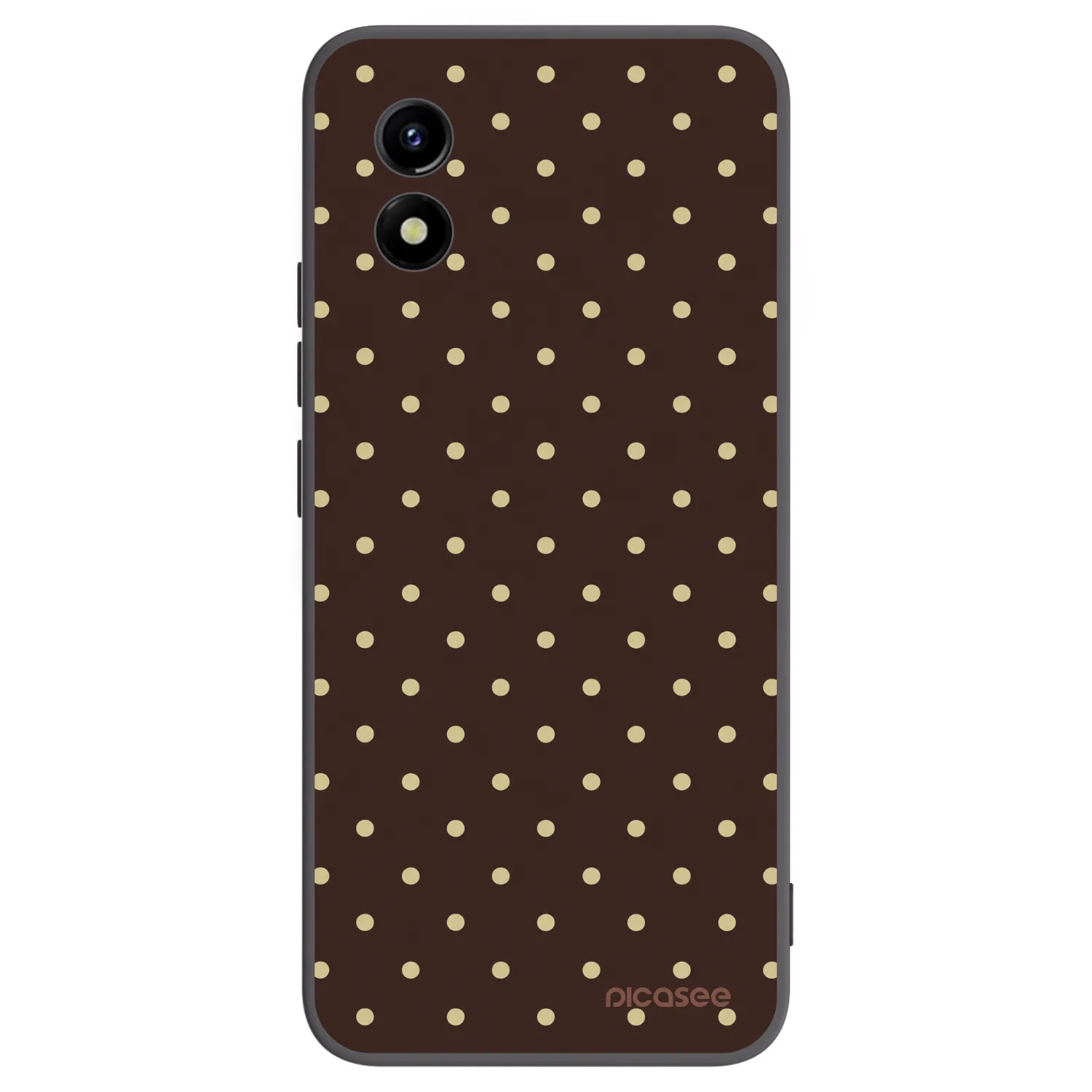 Picasee silikonowe czarne etui na Vivo Y01 - Vanilla Dots & Chocolate