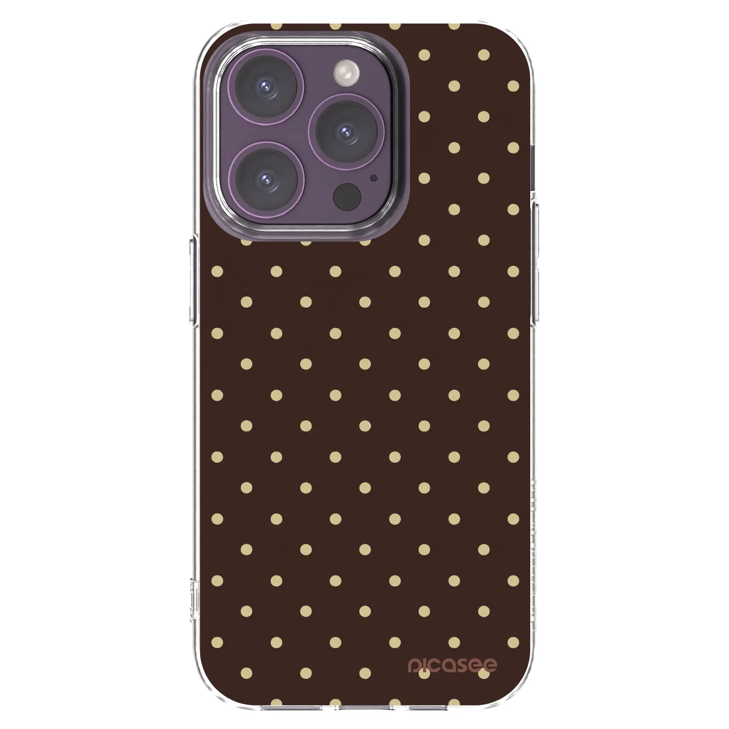 Picasee silikonowe przeźroczyste etui na Apple iPhone 14 Pro - Vanilla Dots & Chocolate