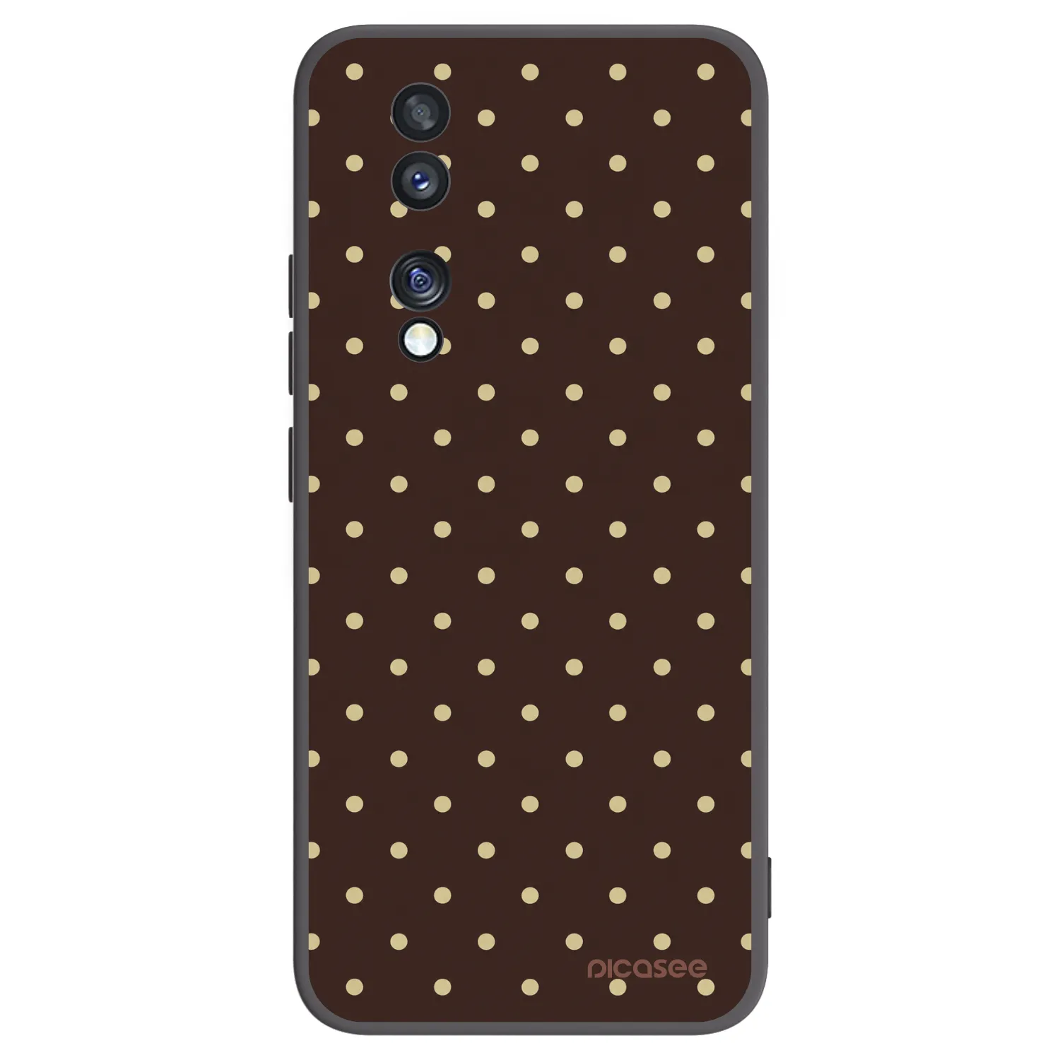 Picasee silikonowe czarne etui na Honor 70 - Vanilla Dots & Chocolate