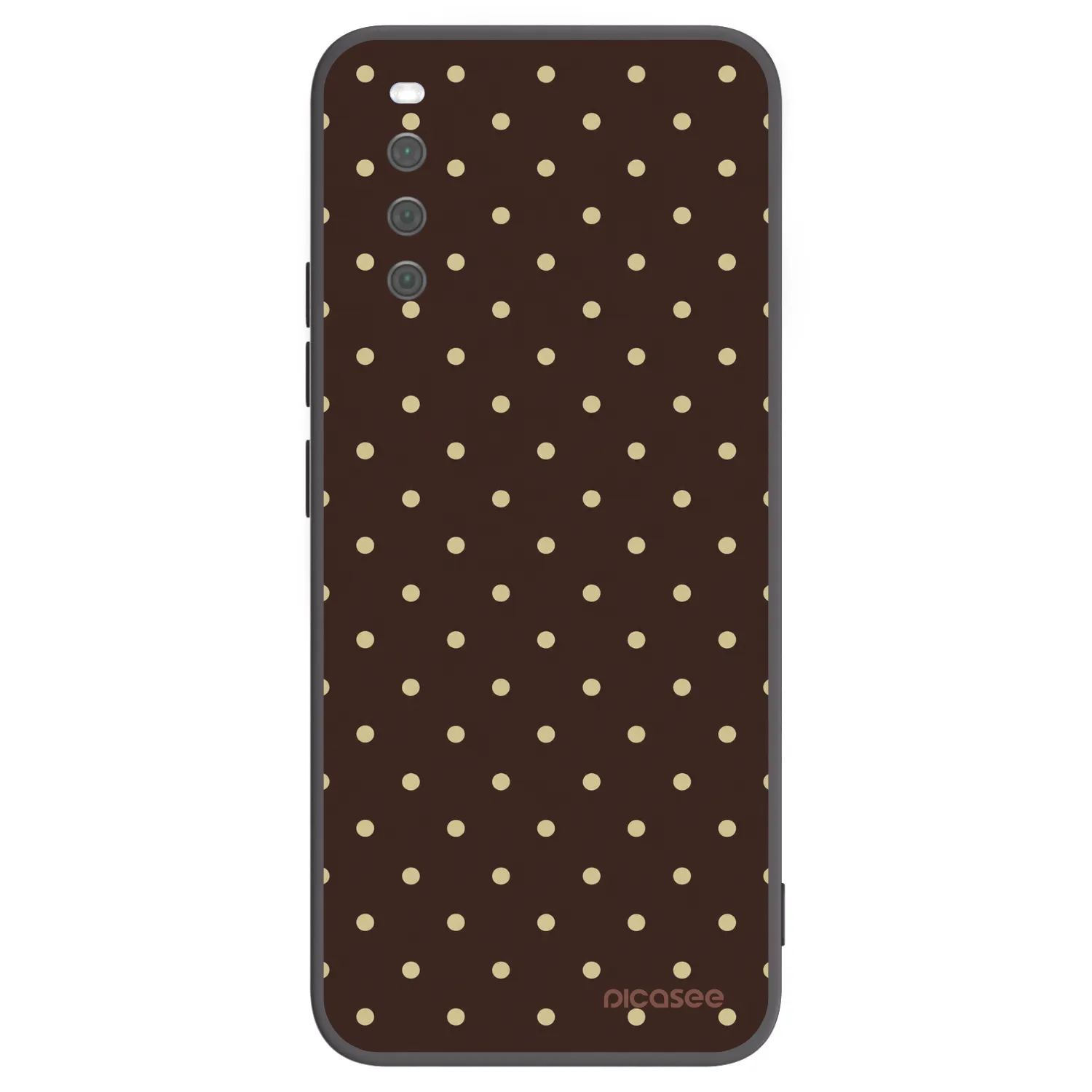 Picasee silikonowe czarne etui na Sony Xperia 10 III - Vanilla Dots & Chocolate