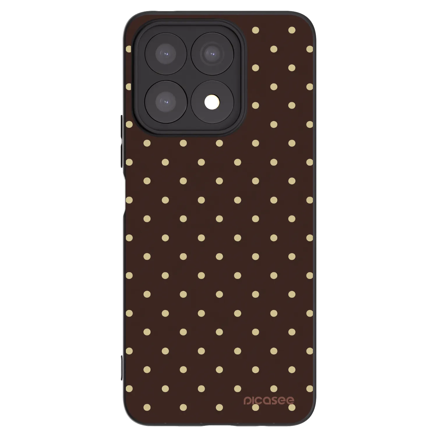 Picasee silikonowe czarne etui na Honor X8a - Vanilla Dots & Chocolate