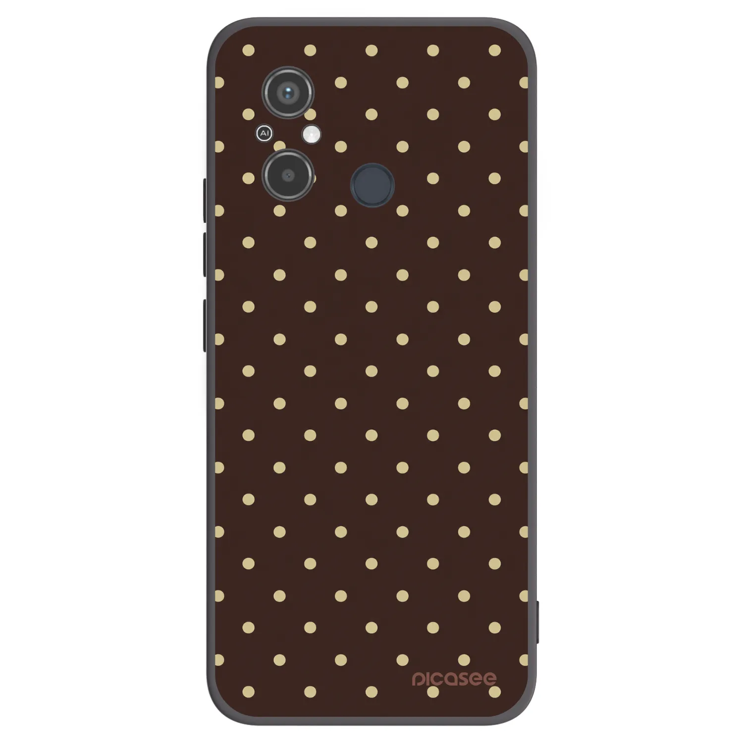 Picasee silikonowe czarne etui na Xiaomi Redmi 12C - Vanilla Dots & Chocolate