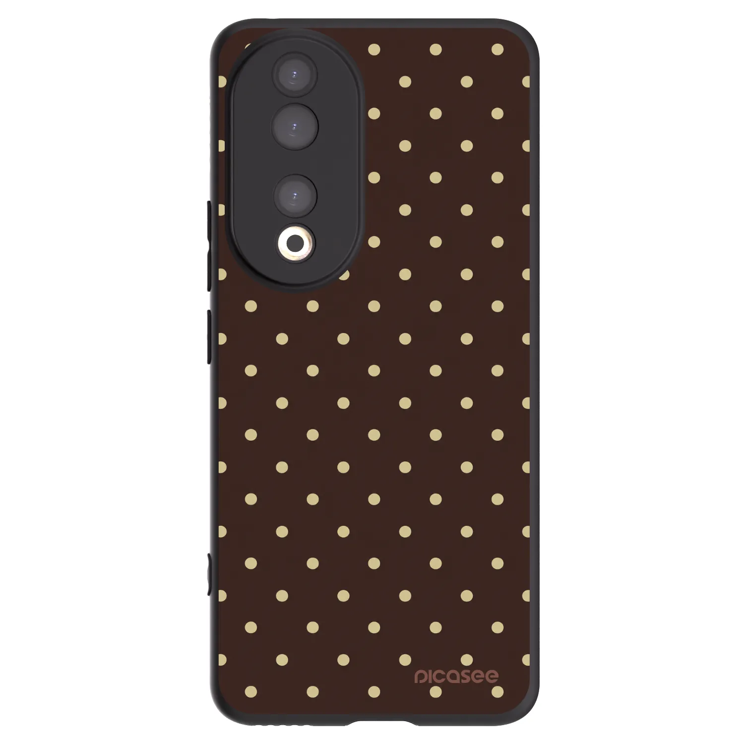 Picasee silikonowe czarne etui na Honor 90 5G - Vanilla Dots & Chocolate