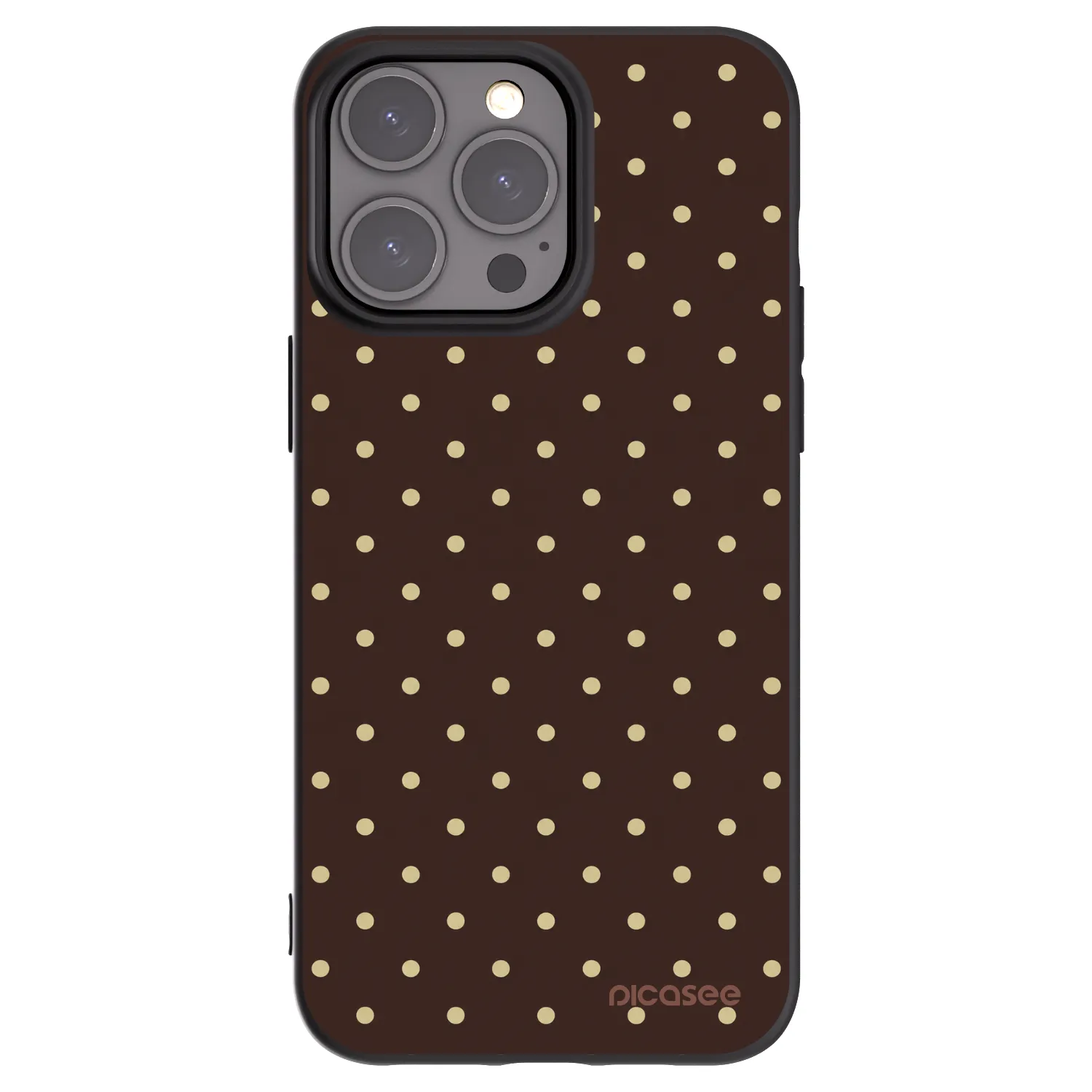 Picasee silikonowe czarne etui na Apple iPhone 15 Pro Max - Vanilla Dots & Chocolate