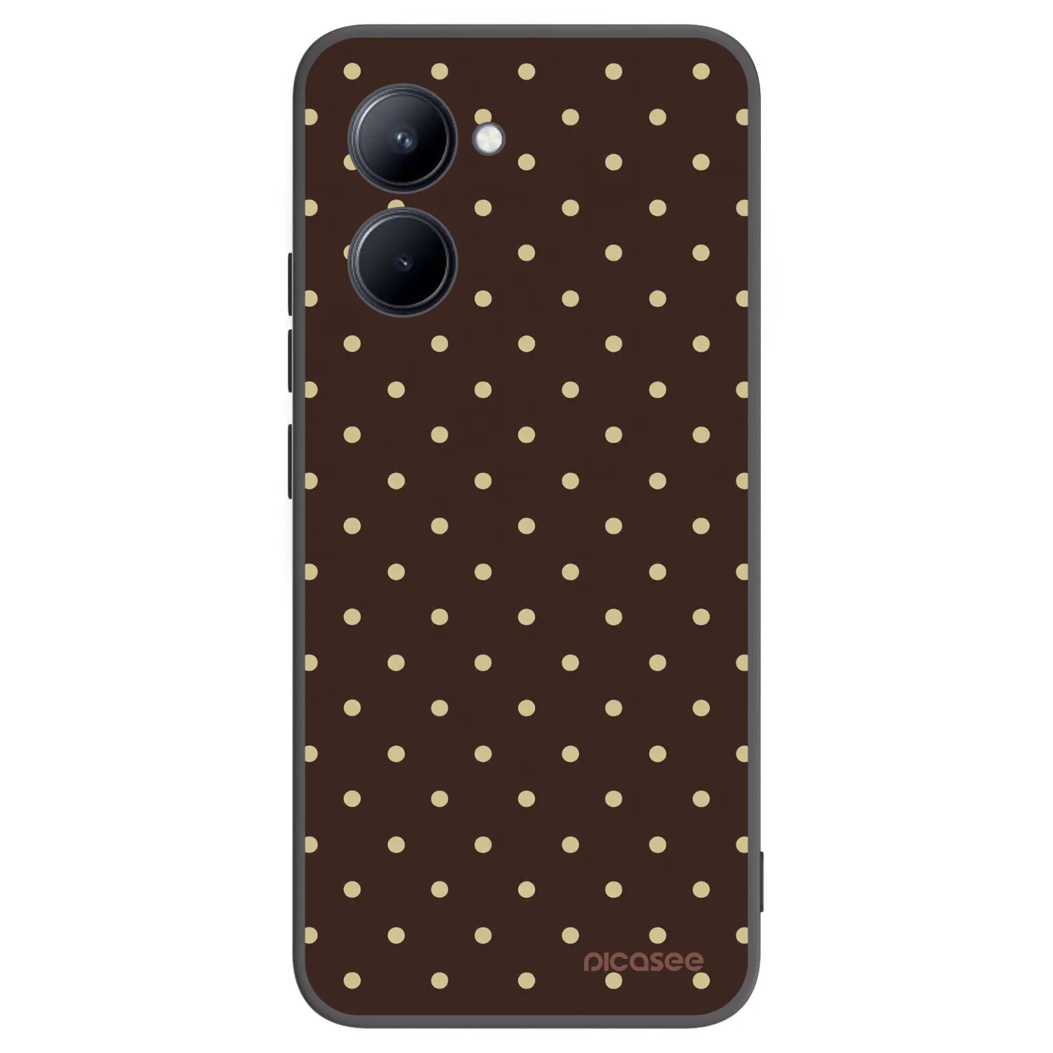 Picasee silikonowe czarne etui na Realme C33 (2023) - Vanilla Dots & Chocolate