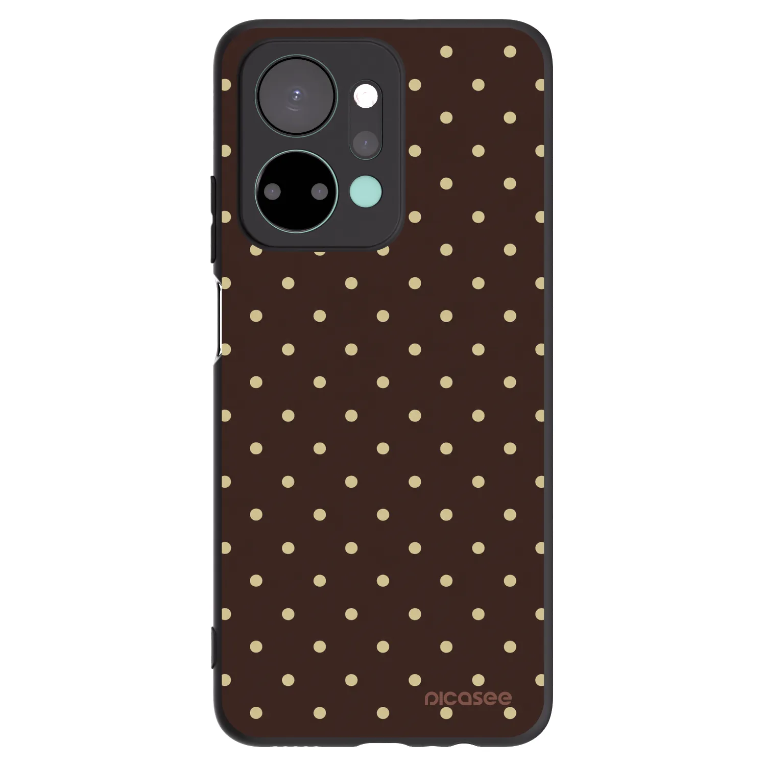 Picasee silikonowe czarne etui na Honor X7a - Vanilla Dots & Chocolate
