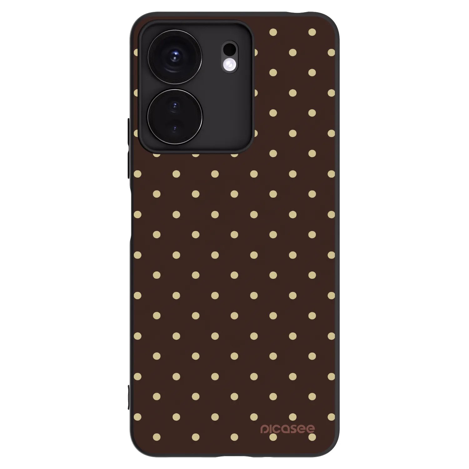 Picasee silikonowe czarne etui na Xiaomi Redmi 13C 4G - Vanilla Dots & Chocolate