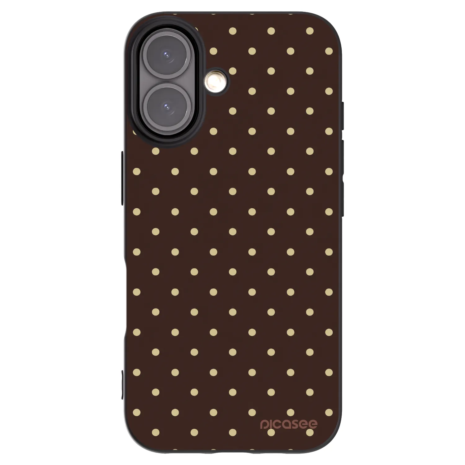 Picasee silikonowe czarne etui na Apple iPhone 16 - Vanilla Dots & Chocolate