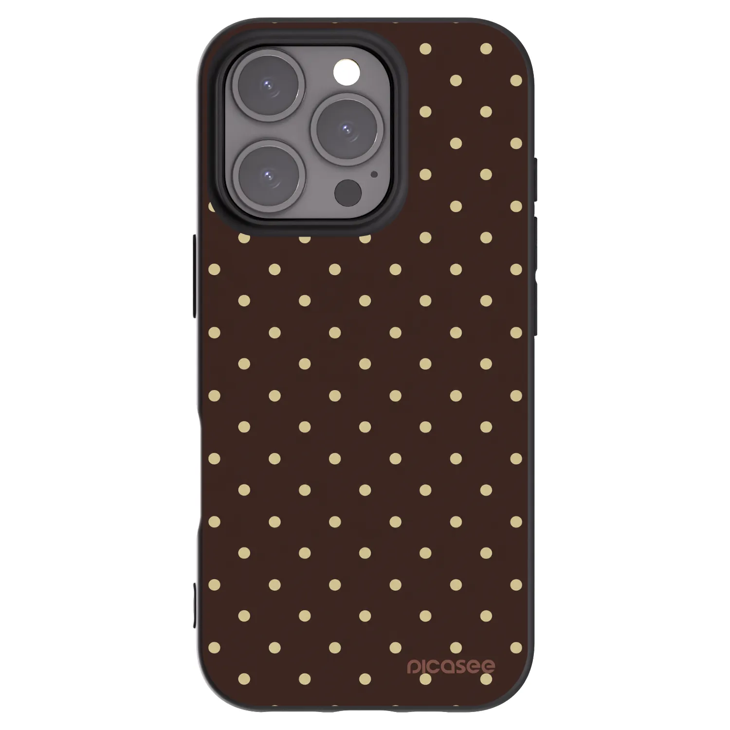 Picasee silikonowe czarne etui na Apple iPhone 16 Pro - Vanilla Dots & Chocolate