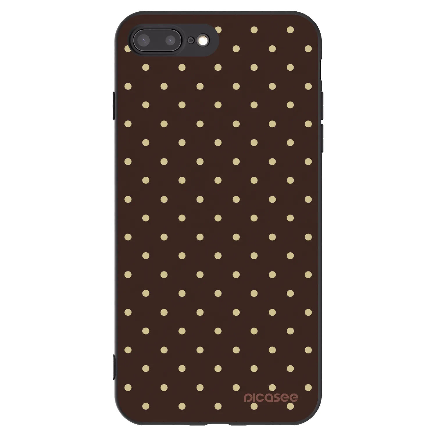 Picasee silikonowe czarne etui na Apple iPhone 7 Plus - Vanilla Dots & Chocolate