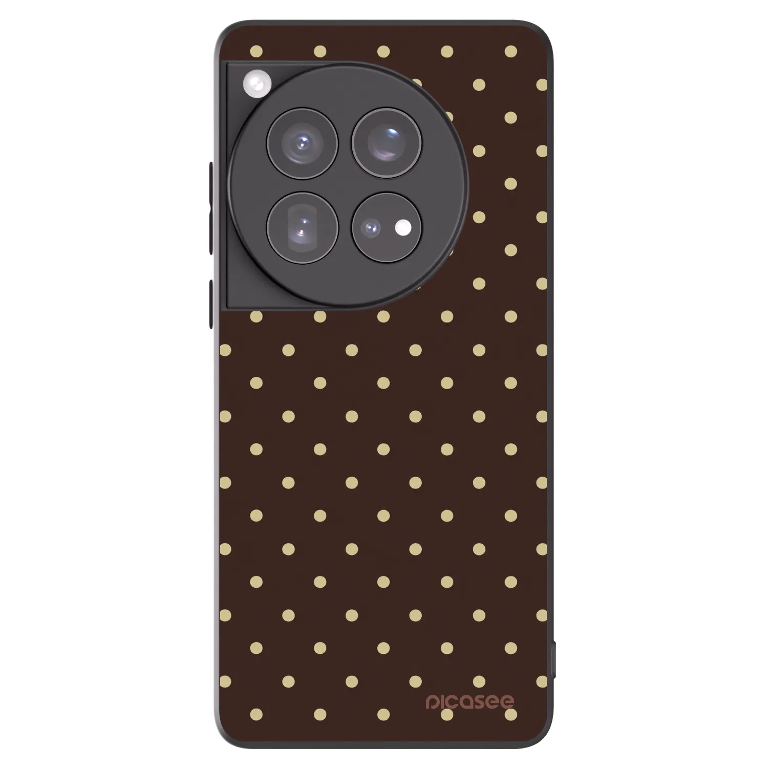 Picasee silikonowe czarne etui na OnePlus 12 5G - Vanilla Dots & Chocolate