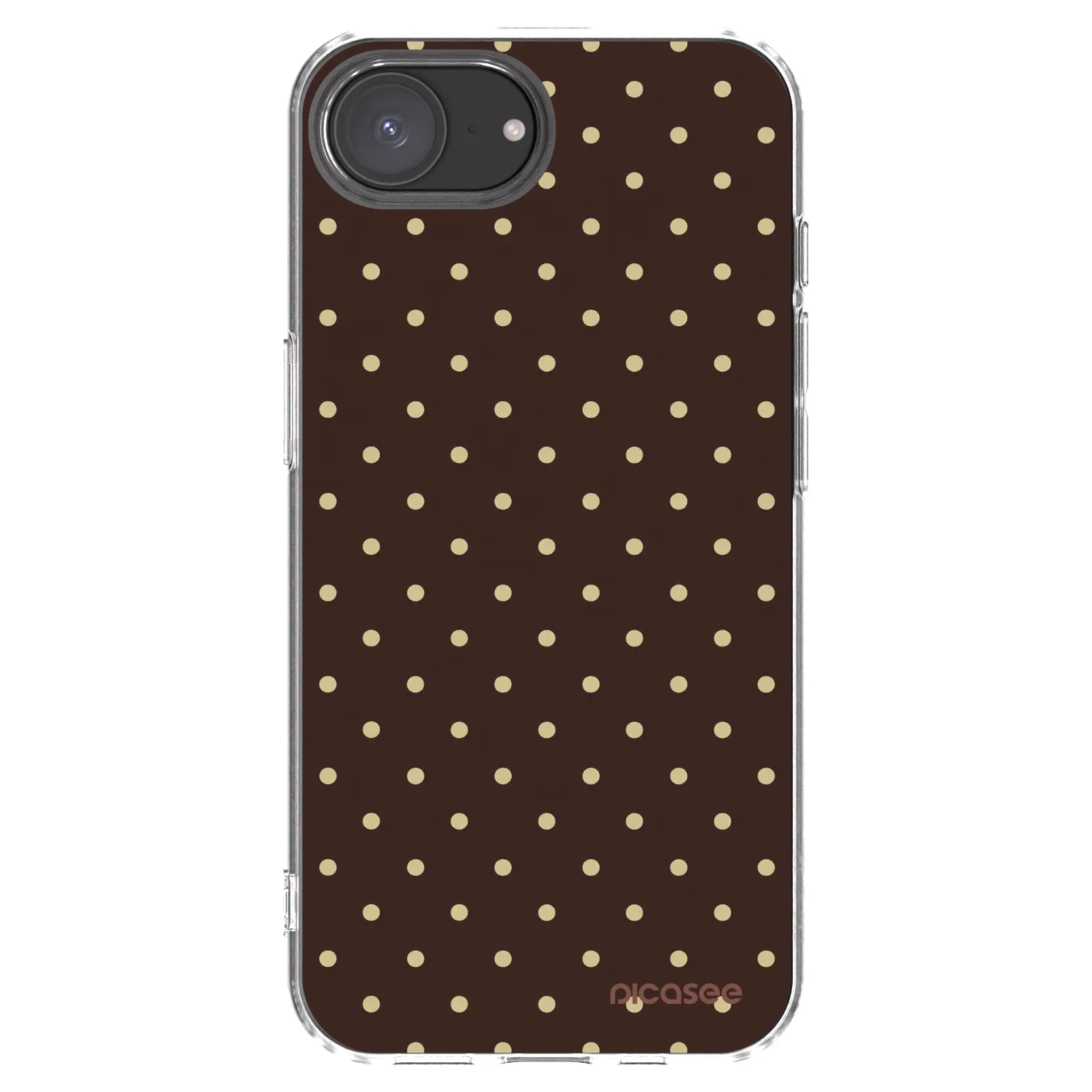 Picasee silikonowe przeźroczyste etui na Apple iPhone 16e - Vanilla Dots & Chocolate