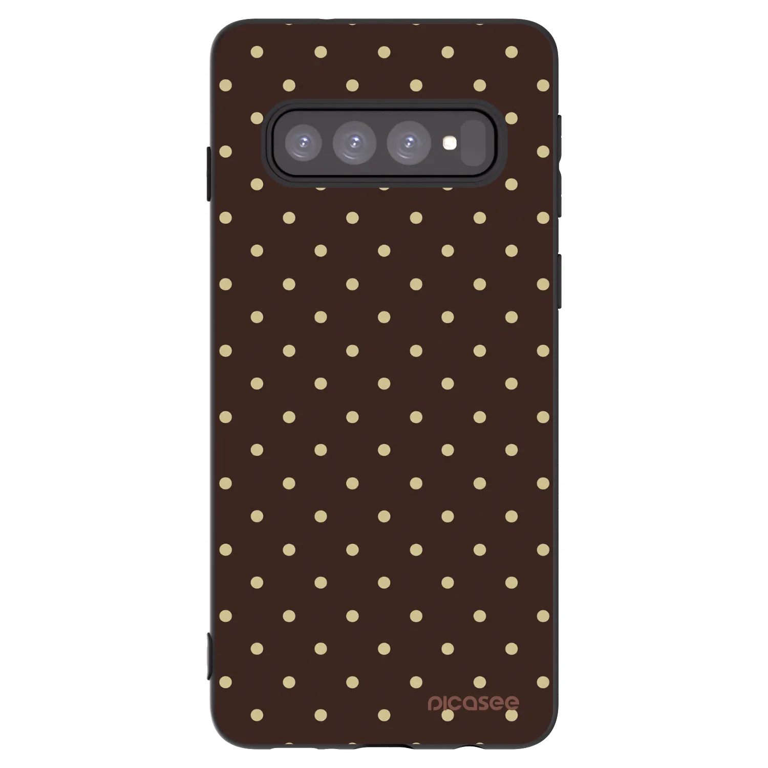Picasee silikonowe czarne etui na Samsung Galaxy S10 G973 - Vanilla Dots & Chocolate