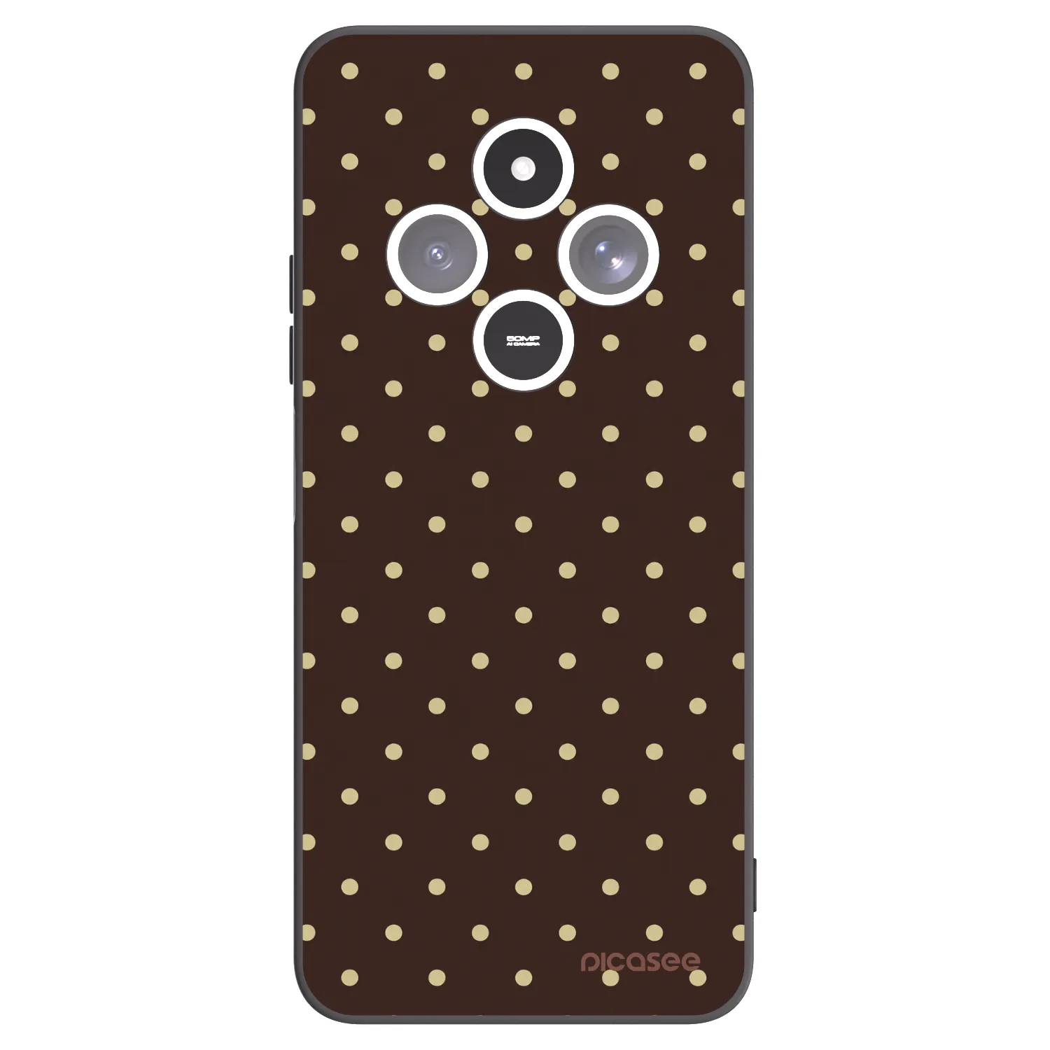 Picasee silikonowe czarne etui na Xiaomi Redmi 14C - Vanilla Dots & Chocolate