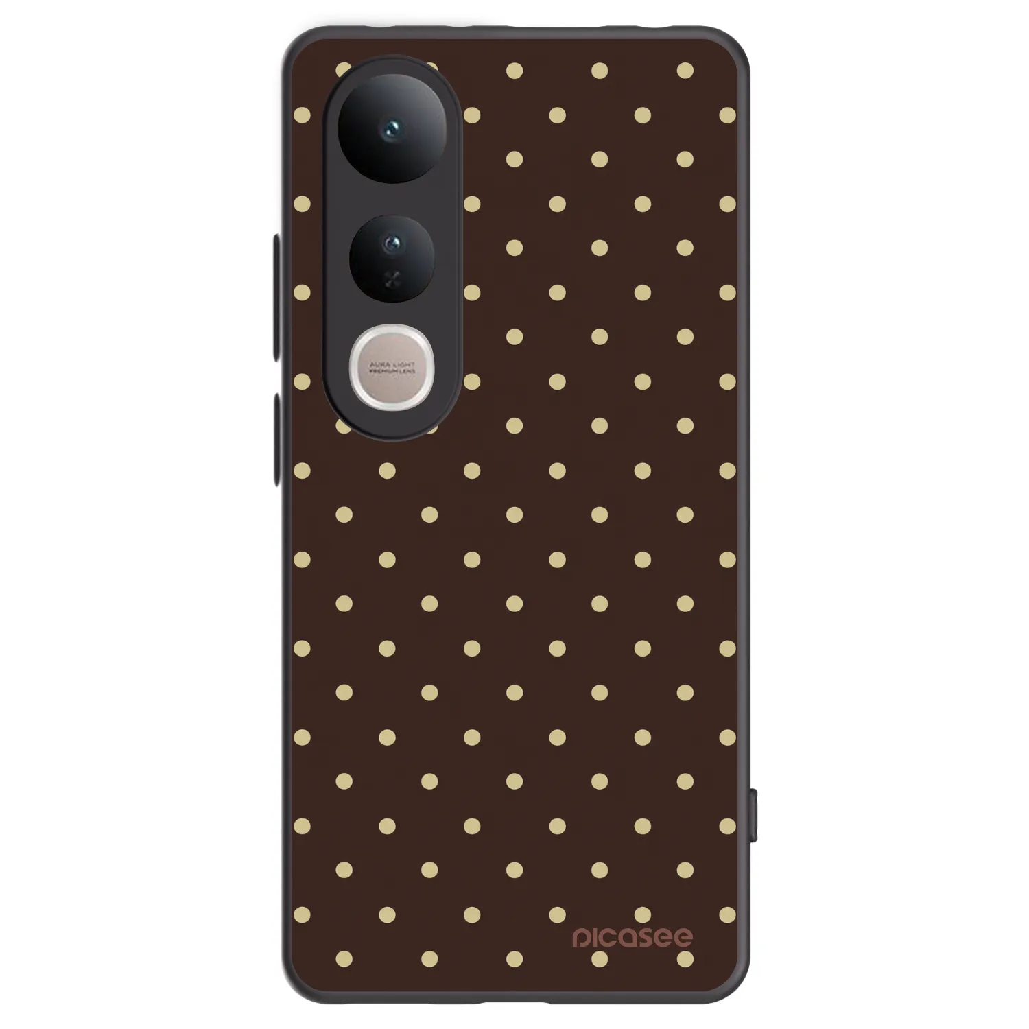 Picasee silikonowe czarne etui na Vivo V50 Lite 5G - Vanilla Dots & Chocolate