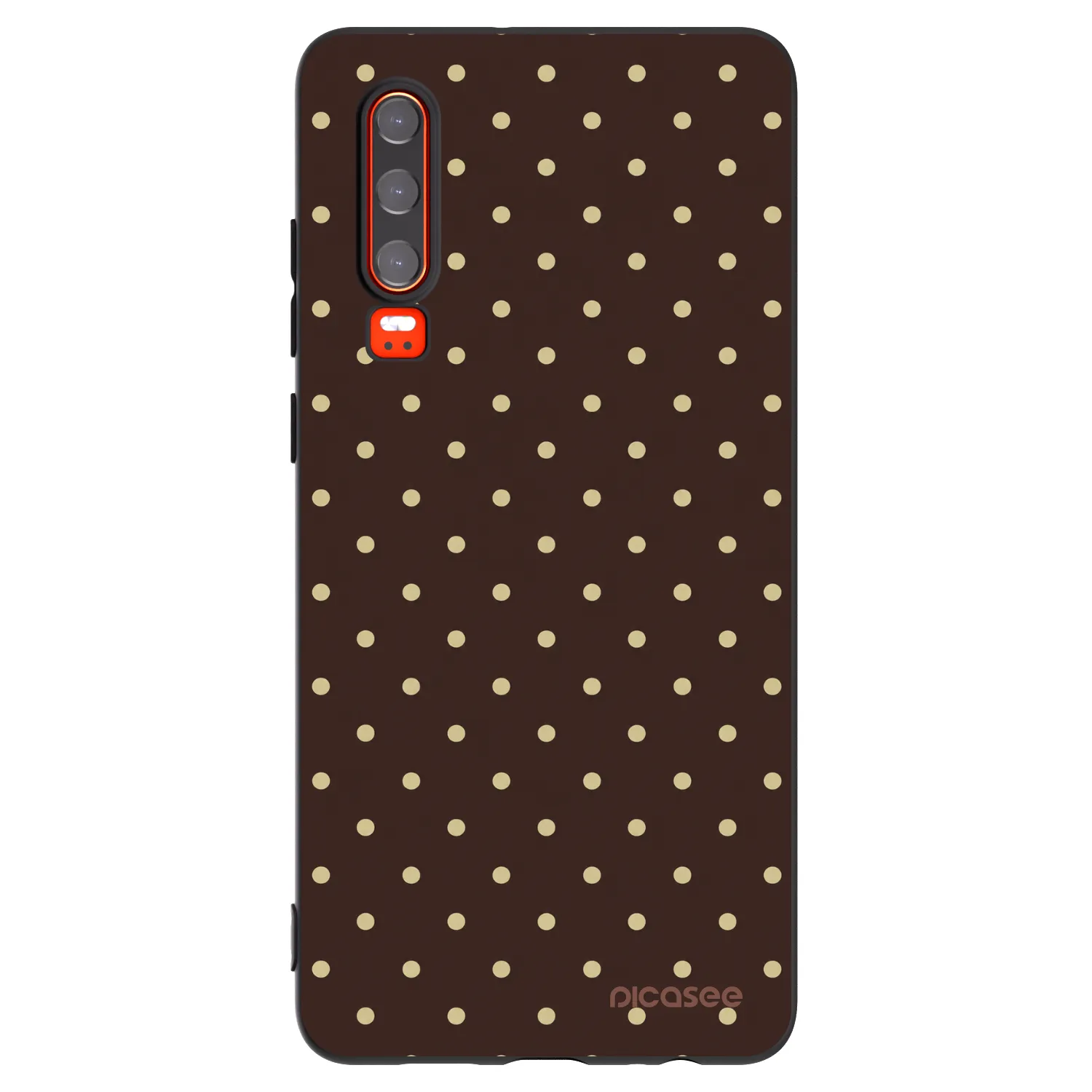 Picasee silikonowe czarne etui na Huawei P30 - Vanilla Dots & Chocolate