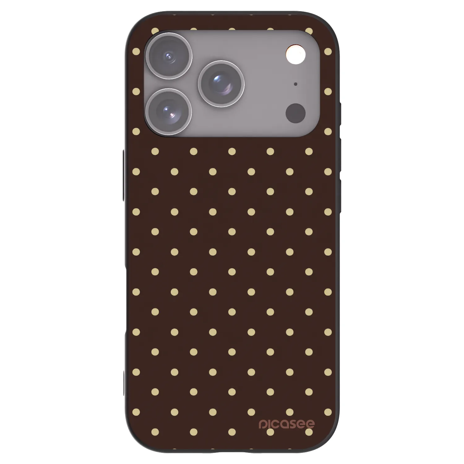 Picasee silikonowe czarne etui na Apple iPhone 17 Pro - Vanilla Dots & Chocolate