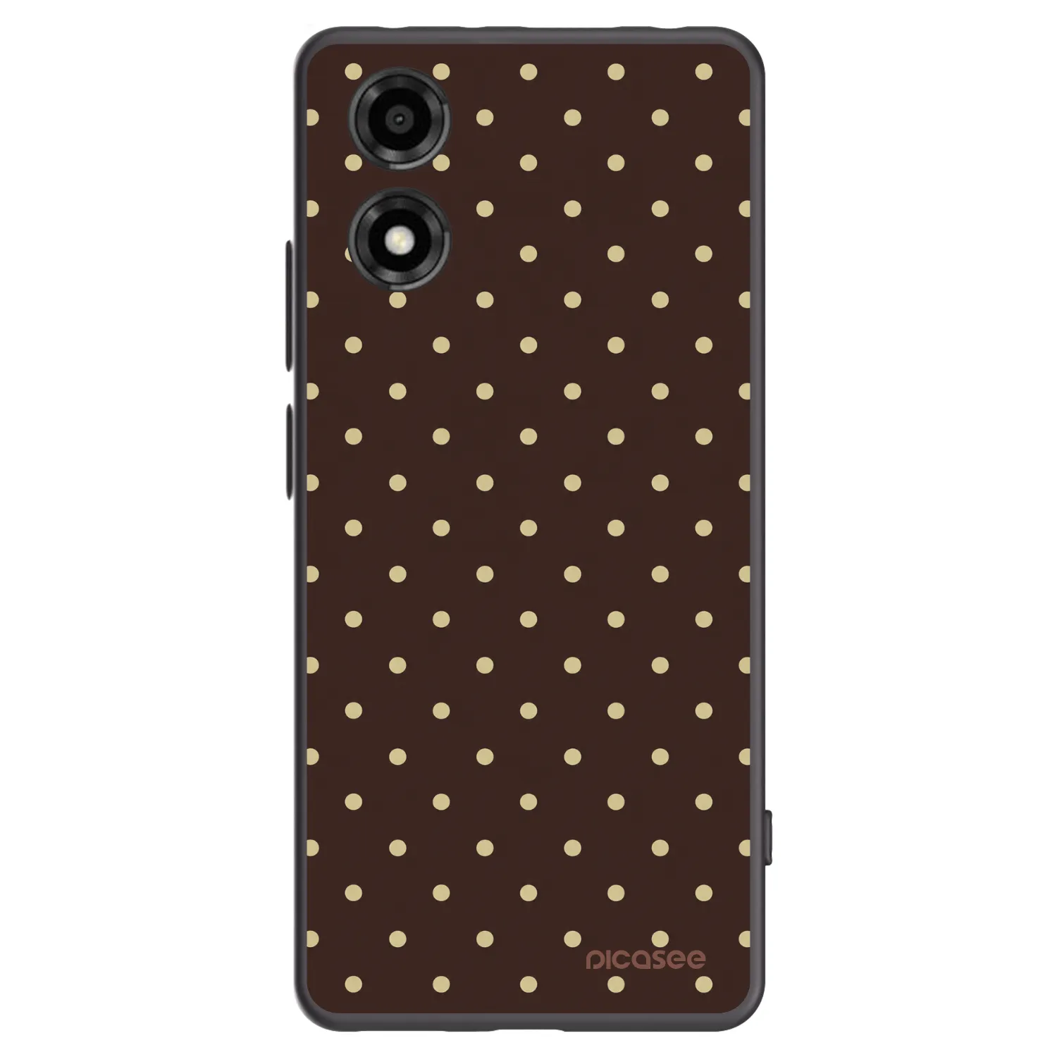 Picasee silikonowe czarne etui na Motorola Moto E14 - Vanilla Dots & Chocolate
