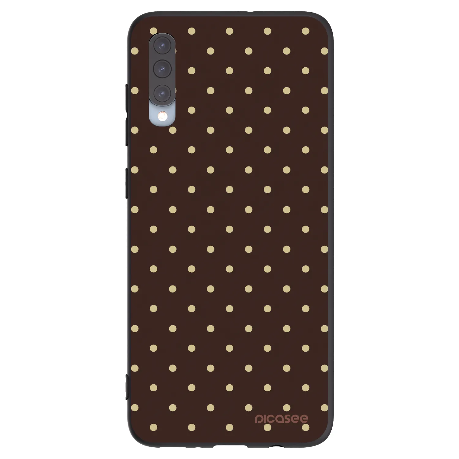 Picasee silikonowe czarne etui na Samsung Galaxy A70 A705F - Vanilla Dots & Chocolate