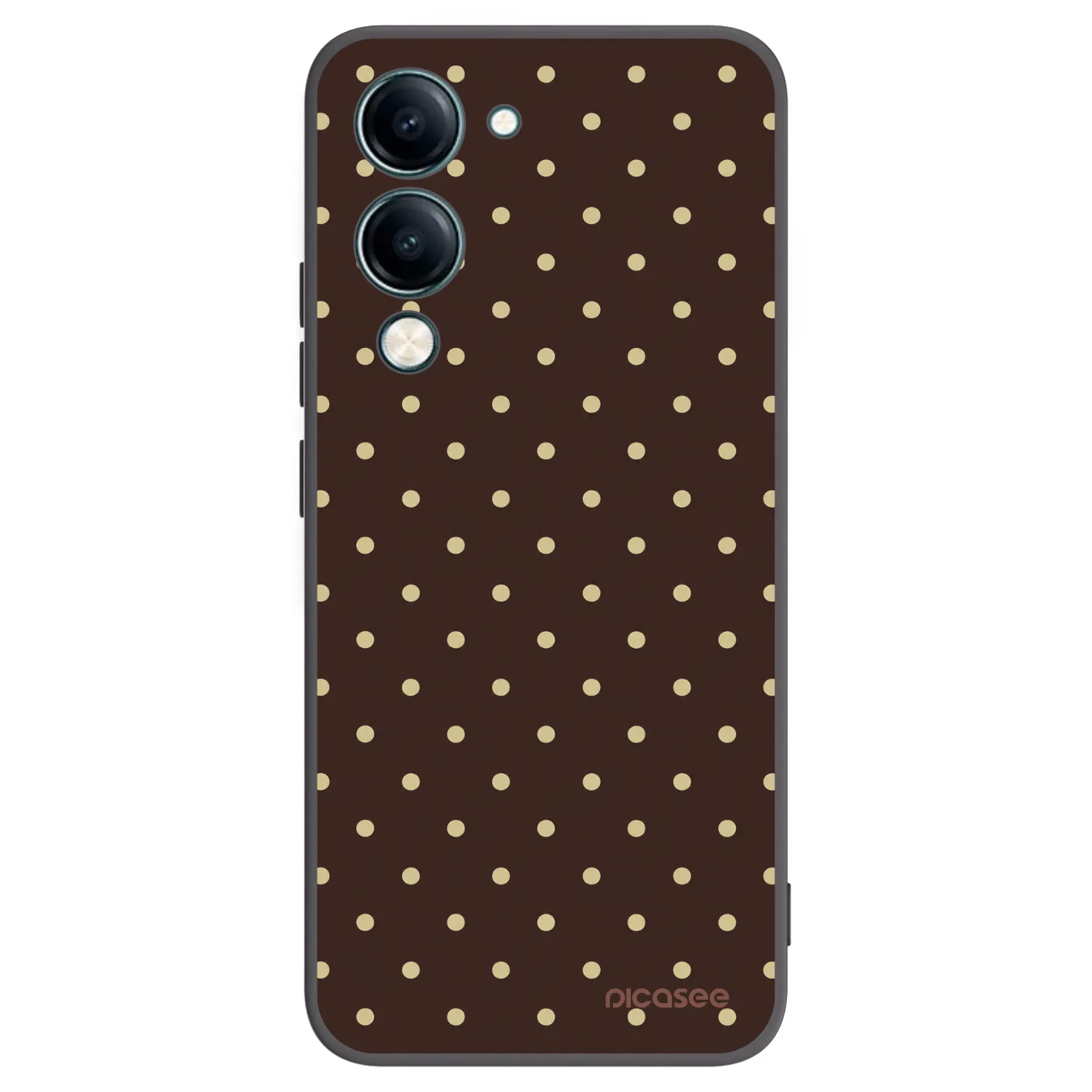 Picasee silikonowe czarne etui na Vivo Y29s 5G - Vanilla Dots & Chocolate