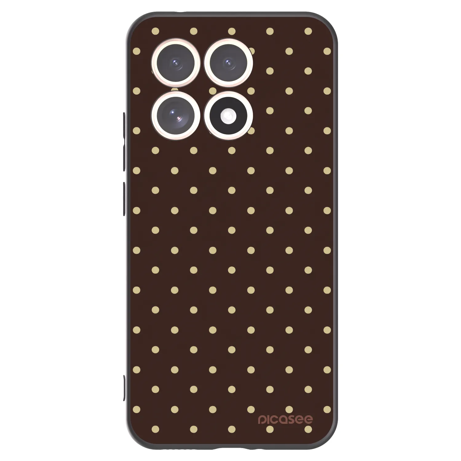 Picasee silikonowe czarne etui na Xiaomi 15T - Vanilla Dots & Chocolate