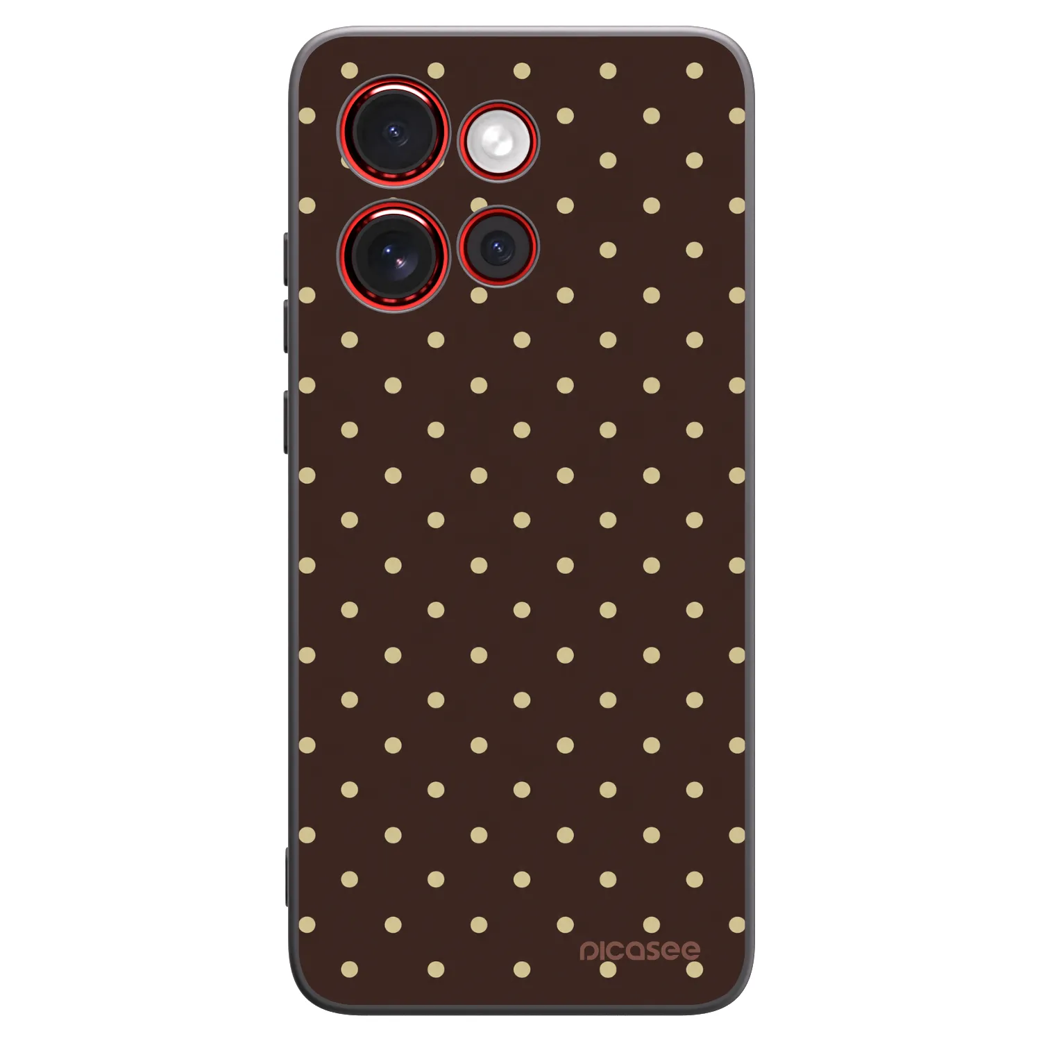 Picasee silikonowe czarne etui na Motorola Edge 60 Neo 5G - Vanilla Dots & Chocolate