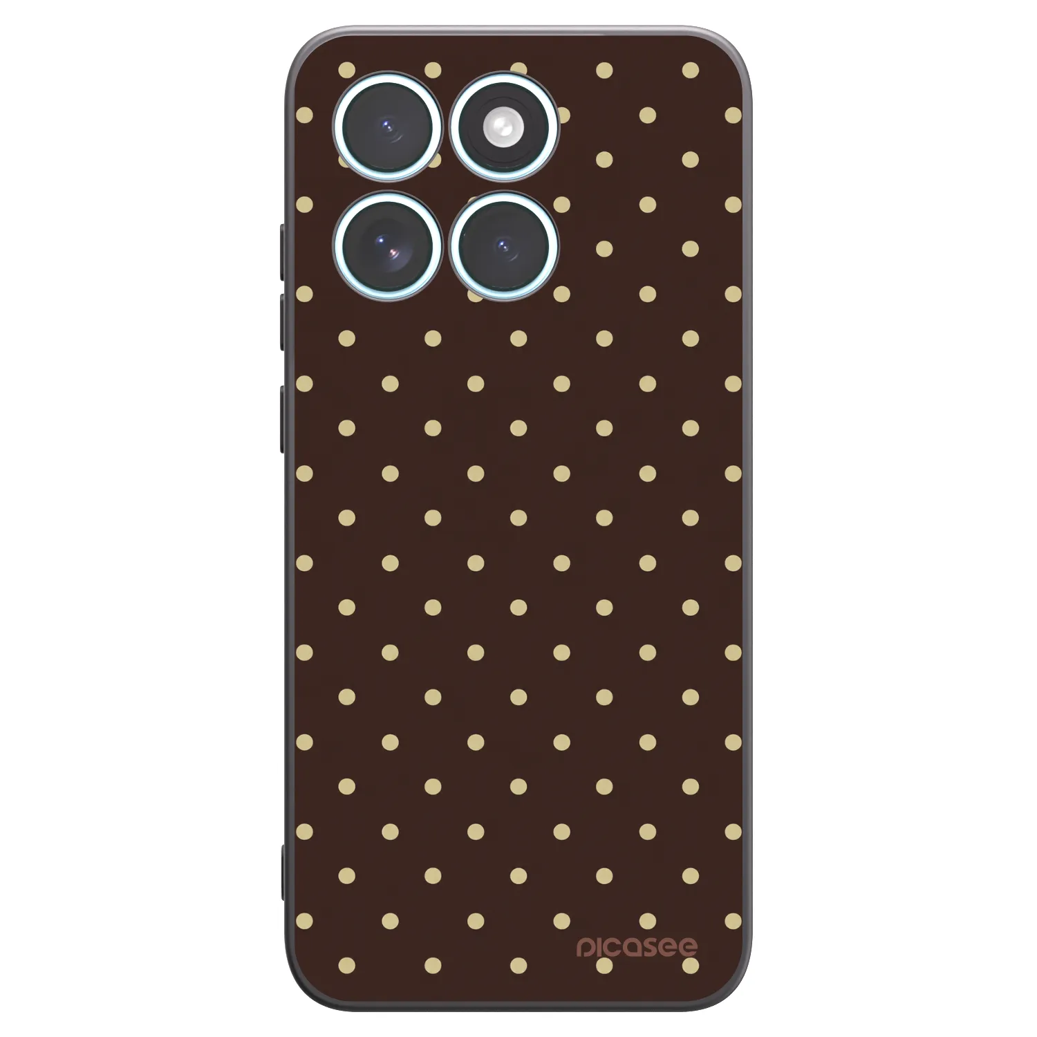 Picasee silikonowe czarne etui na Motorola Edge 70 Fusion - Vanilla Dots & Chocolate