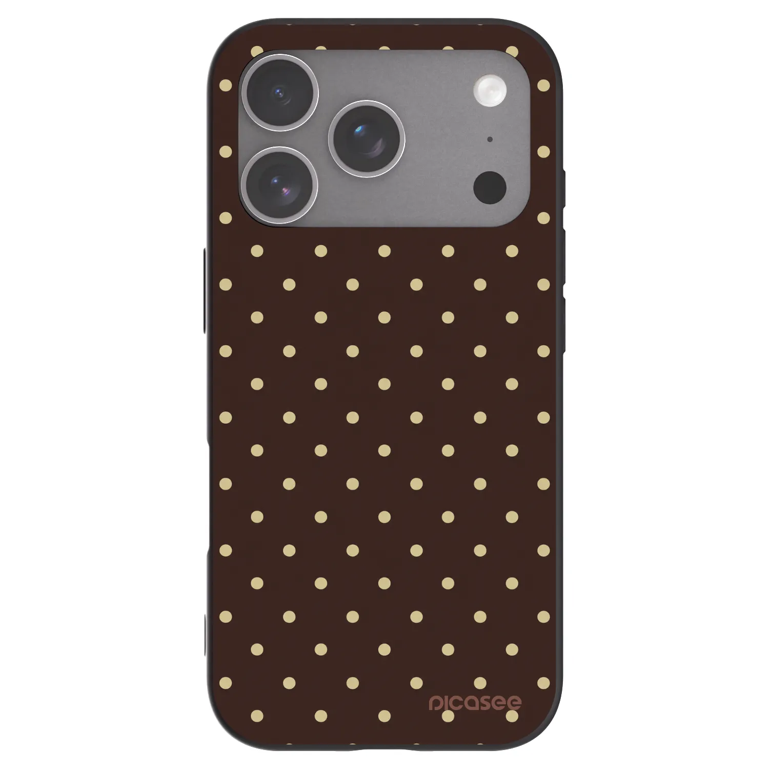 Picasee silikonowe czarne etui na Apple iPhone 18 Pro - Vanilla Dots & Chocolate