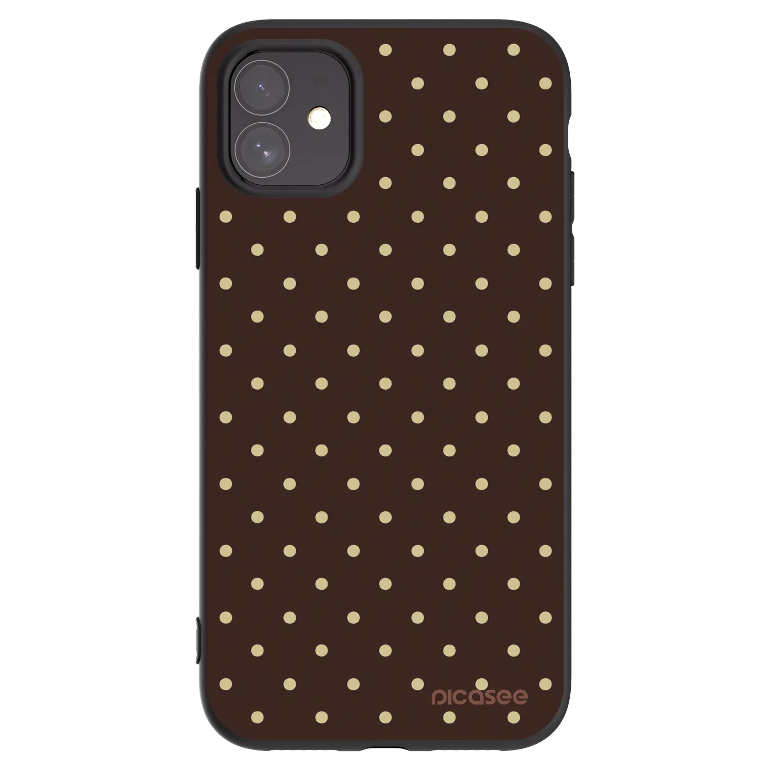 Picasee silikonowe czarne etui na Apple iPhone 11 - Vanilla Dots & Chocolate