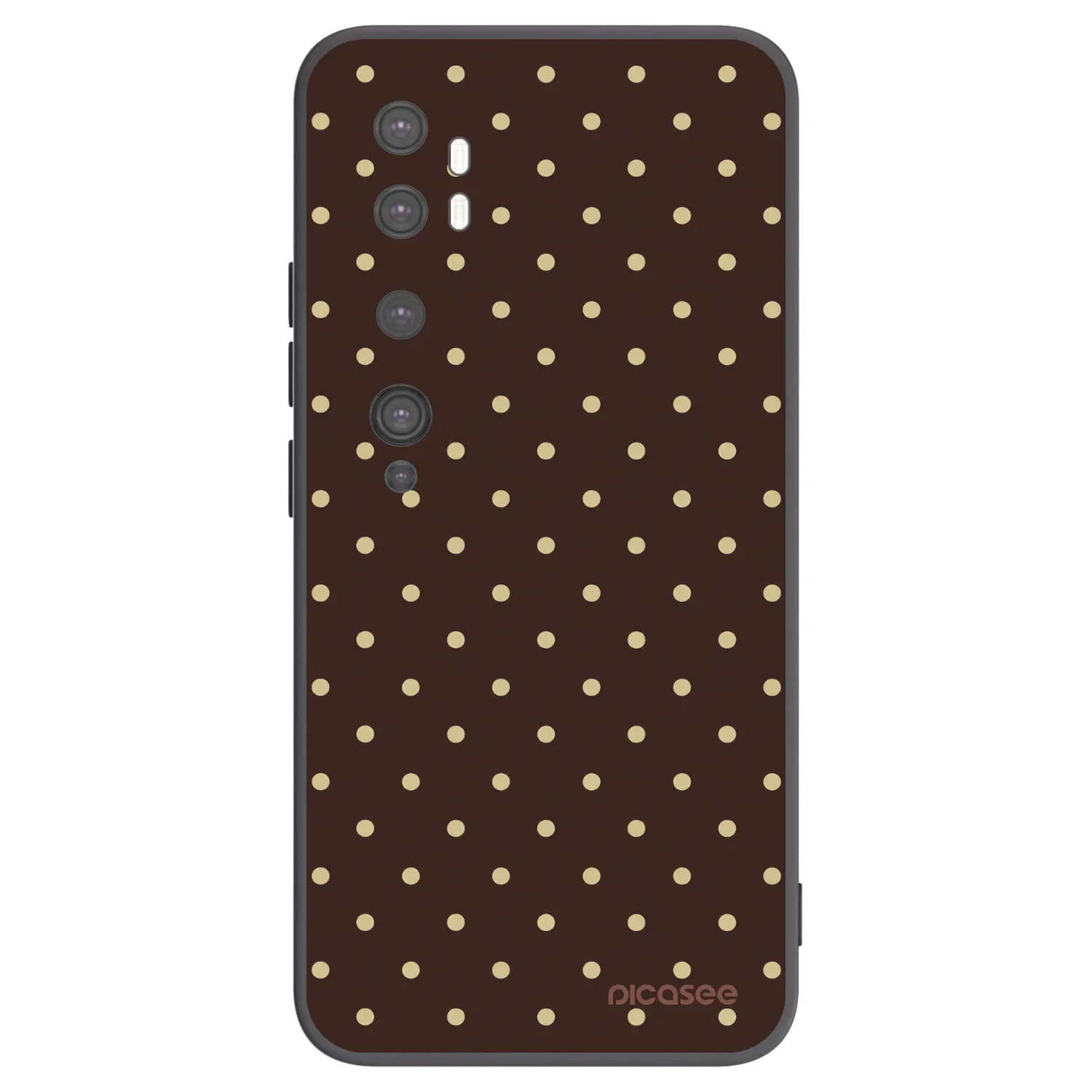 Picasee silikonowe czarne etui na Xiaomi Mi Note 10 (Pro) - Vanilla Dots & Chocolate