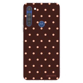 Etui na Motorola Moto G8 - Peach Dots & Chocolate