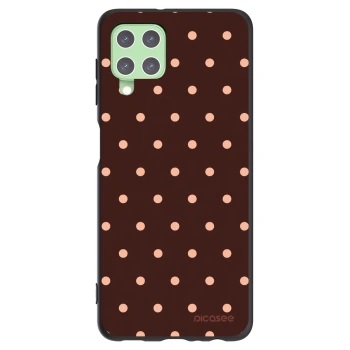 Picasee silikonowe czarne etui na Samsung Galaxy A22 A225F 4G - Peach Dots & Chocolate