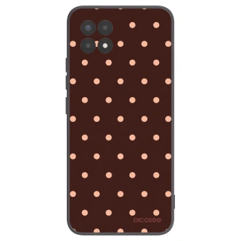 Picasee silikonowe czarne etui na Realme 8i - Peach Dots & Chocolate