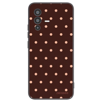 Picasee silikonowe czarne etui na Vivo V23 5G - Peach Dots & Chocolate