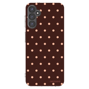 Picasee silikonowe przeźroczyste etui na Samsung Galaxy A14 5G A146P - Peach Dots & Chocolate
