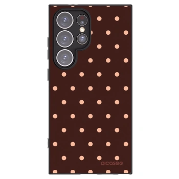 Picasee silikonowe czarne etui na Samsung Galaxy S24 Ultra S928B 5G - Peach Dots & Chocolate
