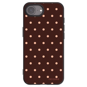 Picasee silikonowe czarne etui na Apple iPhone 16e - Peach Dots & Chocolate