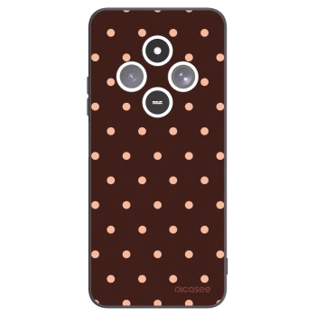 Picasee silikonowe czarne etui na Xiaomi Redmi 14C - Peach Dots & Chocolate