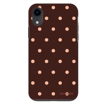 Etui na Apple iPhone XR - Peach Dots & Chocolate