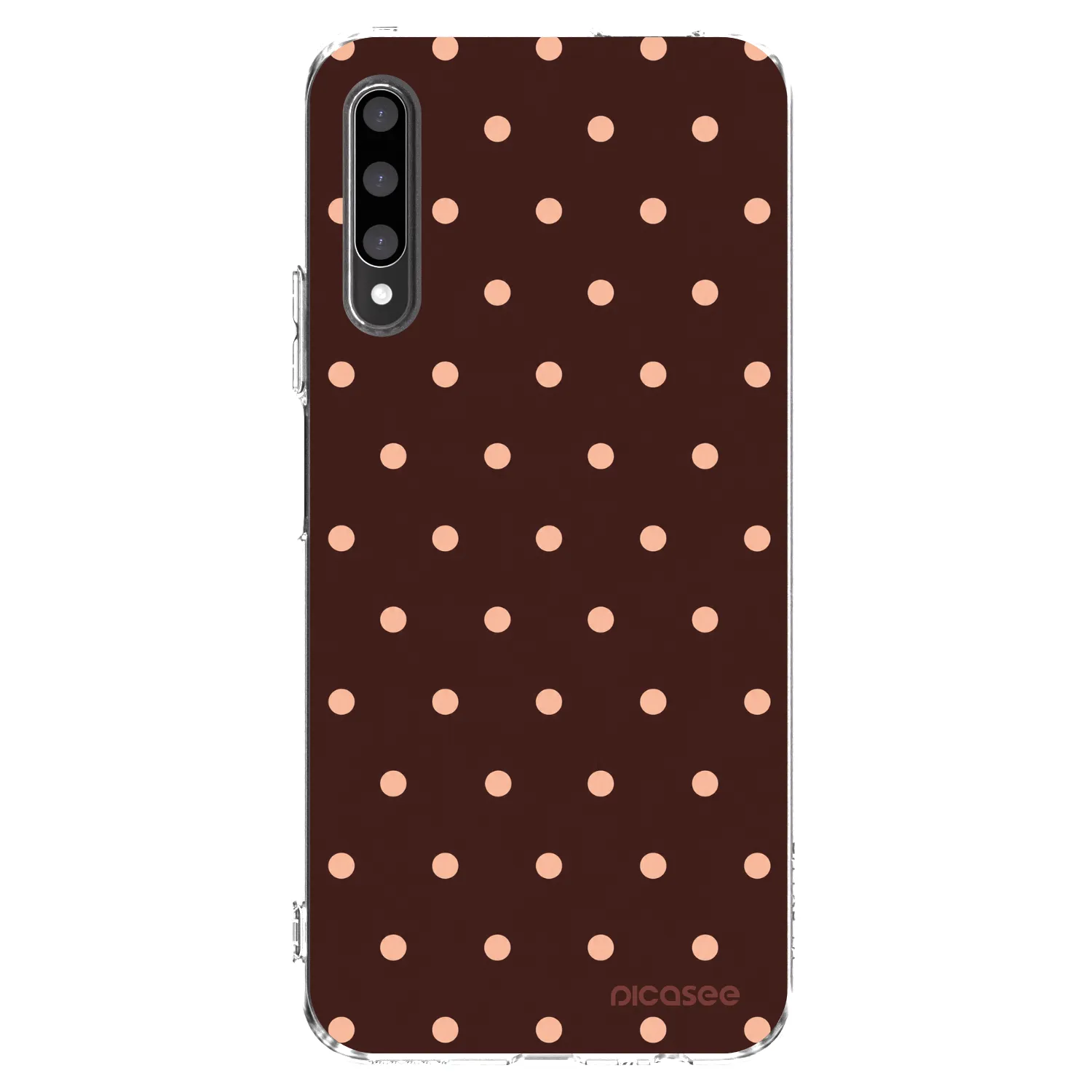 Picasee silikonowe przeźroczyste etui na Honor 9X Pro - Peach Dots & Chocolate