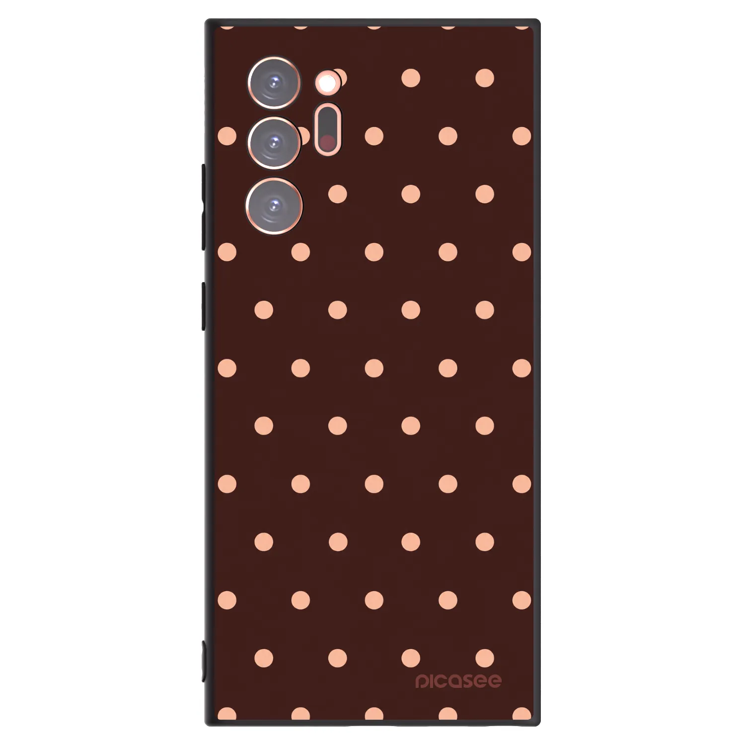 Picasee silikonowe czarne etui na Samsung Galaxy Note 20 Ultra - Peach Dots & Chocolate