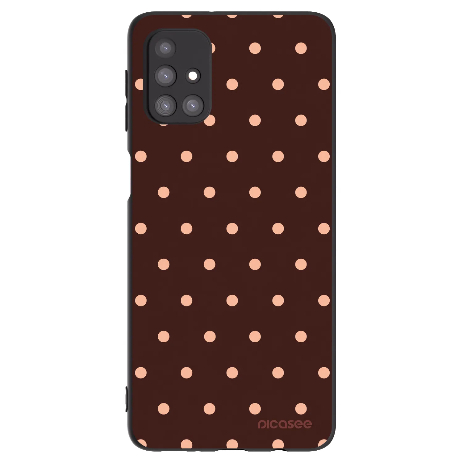 Picasee silikonowe czarne etui na Samsung Galaxy M31s - Peach Dots & Chocolate
