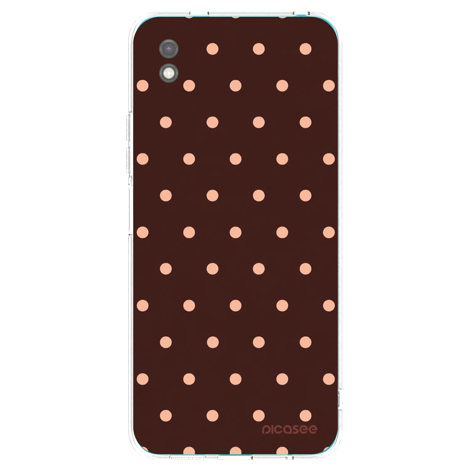 Picasee silikonowe czarne etui na Xiaomi Redmi 9A - Peach Dots & Chocolate