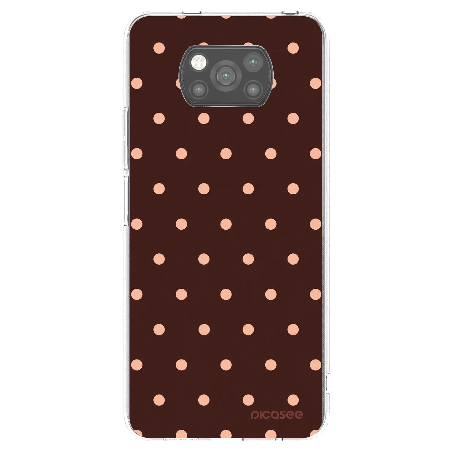 Picasee silikonowe czarne etui na Xiaomi Poco X3 - Peach Dots & Chocolate
