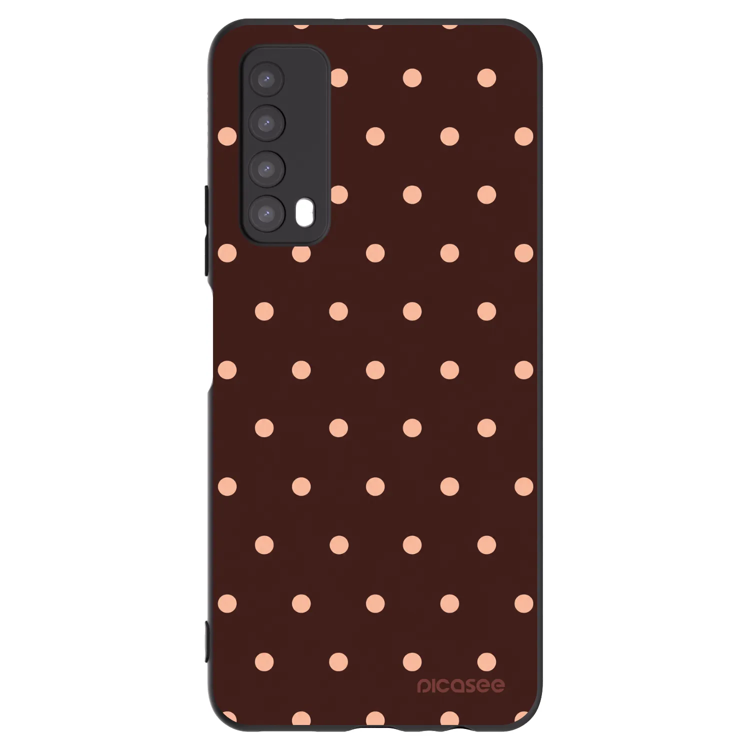 Picasee silikonowe czarne etui na Huawei P Smart 2021 - Peach Dots & Chocolate