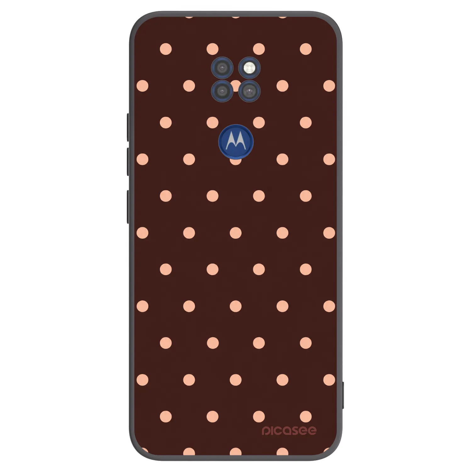 Picasee silikonowe czarne etui na Motorola Moto G9 Play - Peach Dots & Chocolate