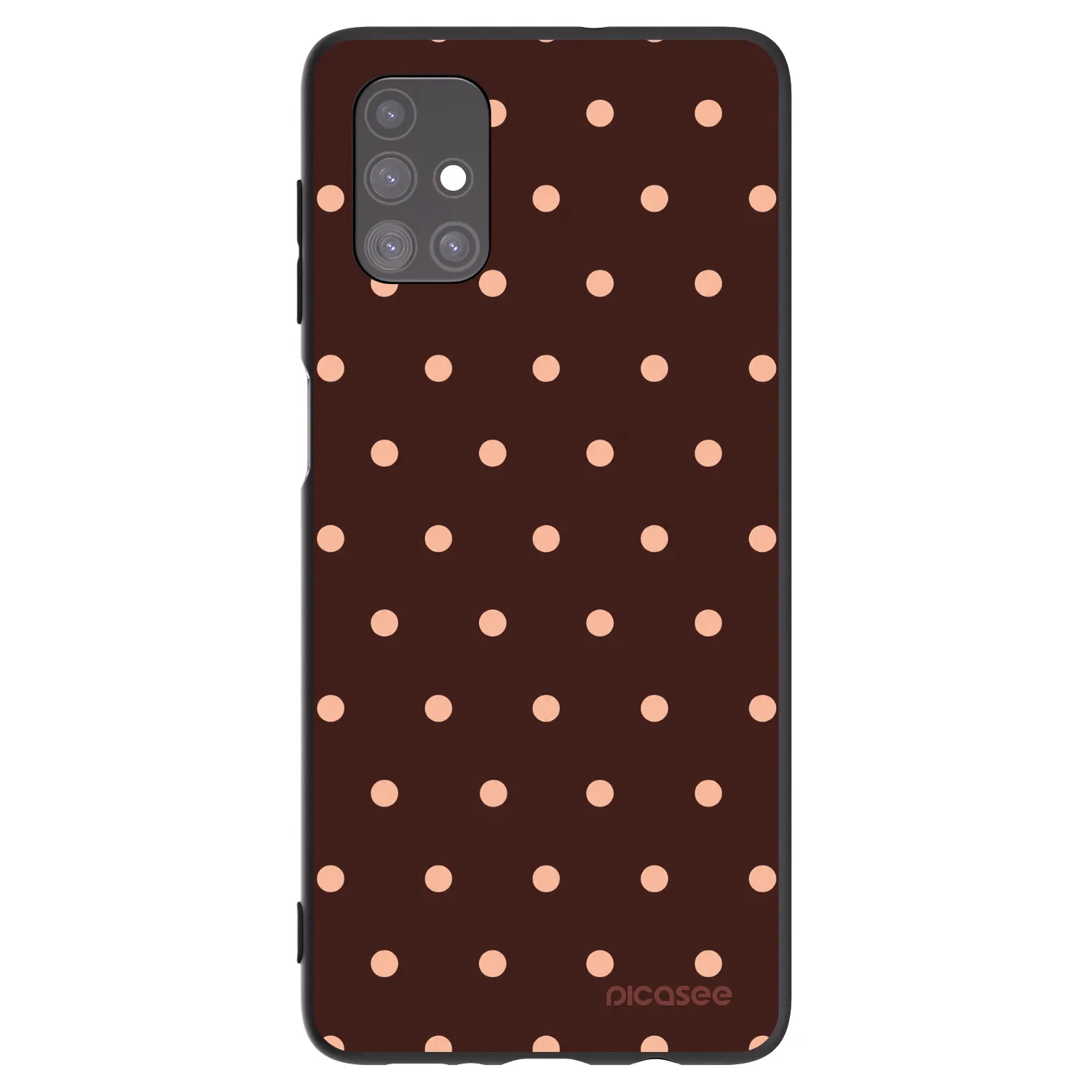Picasee silikonowe czarne etui na Samsung Galaxy M51 M515F - Peach Dots & Chocolate