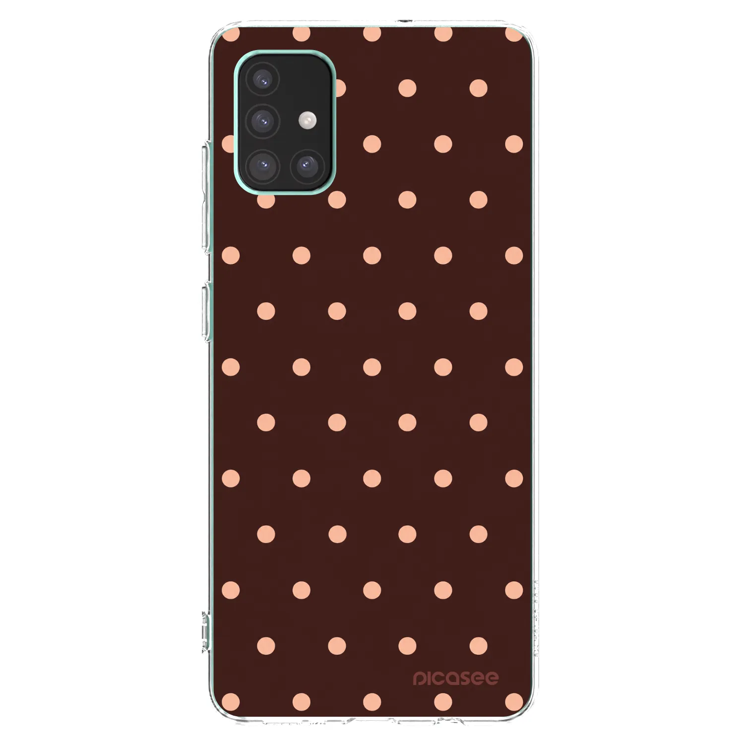 Picasee silikonowe przeźroczyste etui na Samsung Galaxy M51 M515F - Peach Dots & Chocolate