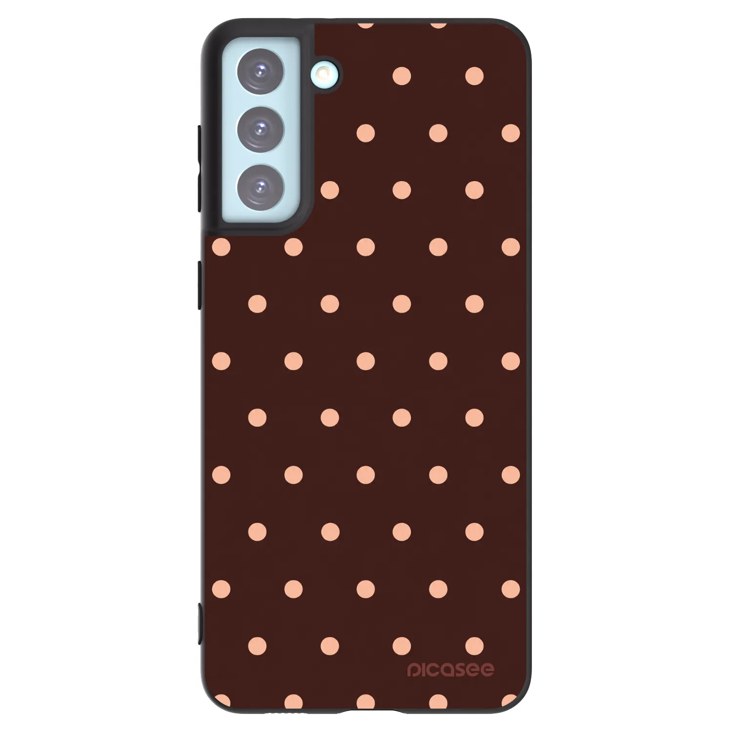 Picasee silikonowe czarne etui na Samsung Galaxy S21+ 5G G996F - Peach Dots & Chocolate